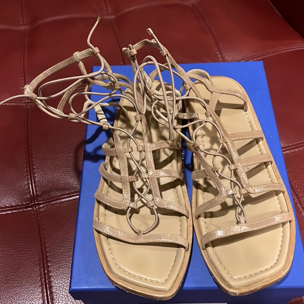 Stuart Weitzman Kora lace-up sandals sz 9.5